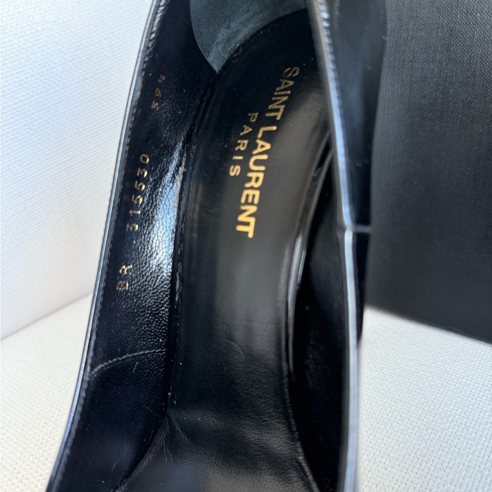 SAINT LAURENT YSL ZOE BLACK PATENT LEATHER PUMPS 39.5‎ - Picture 5 of 10